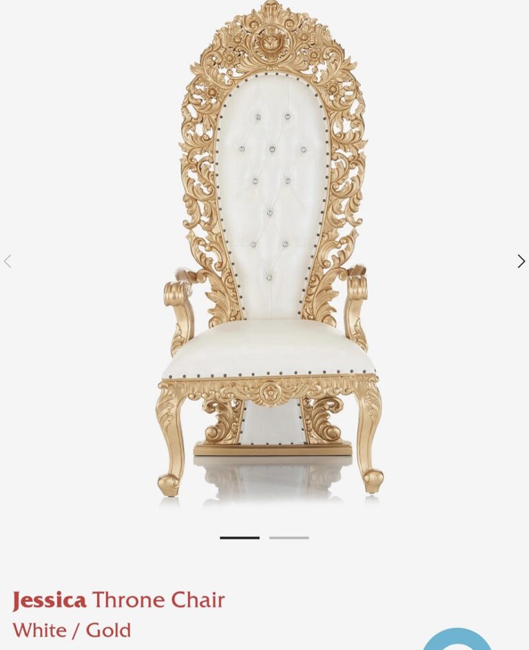 jessica throne chair white and gold